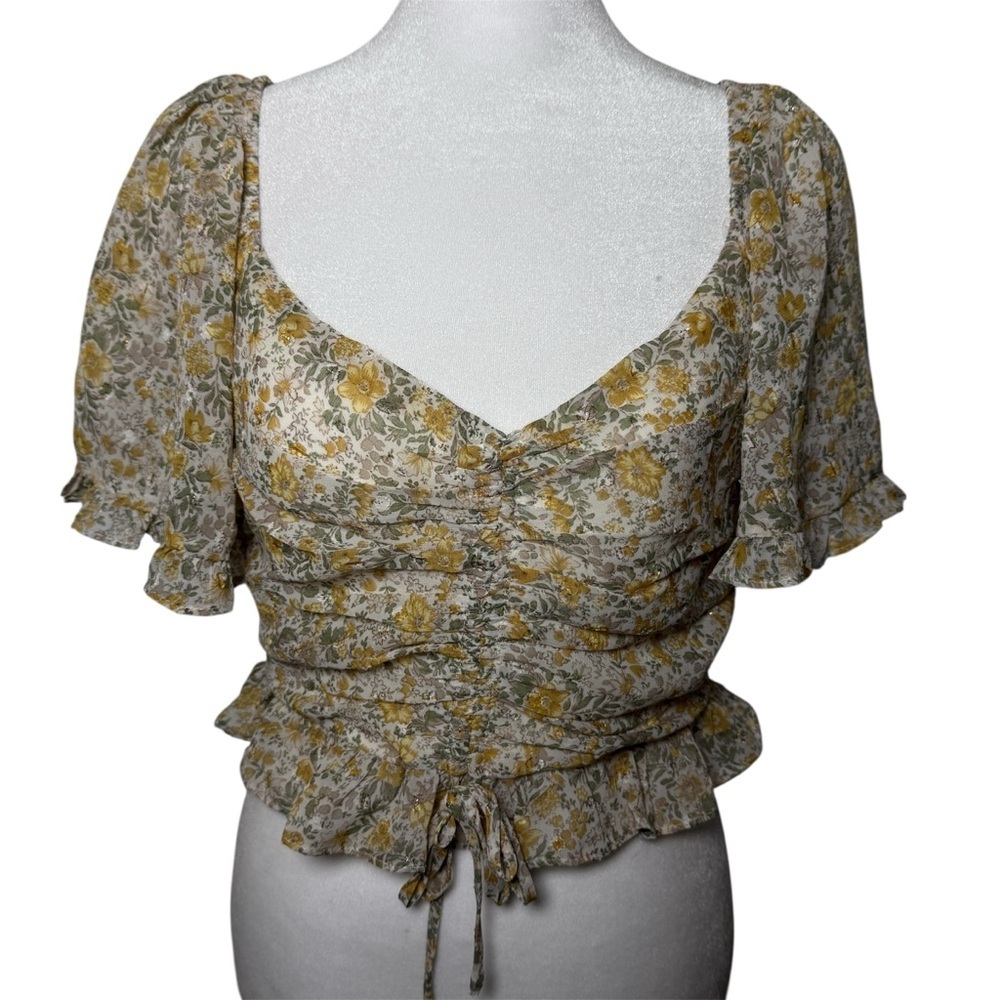 Altar’d State Floral Ruched Medium Women's Crop Top
